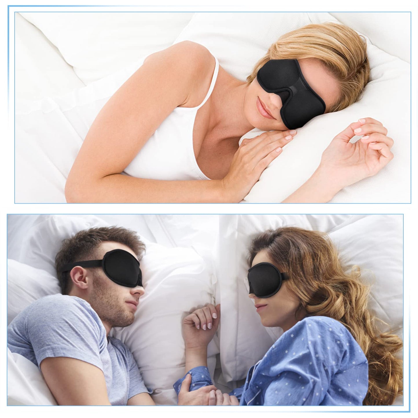 Brencco Breathable 3D Sleep Mask for Men and Women - 100% Light Blocking for Sleeping, Travel and Yoga