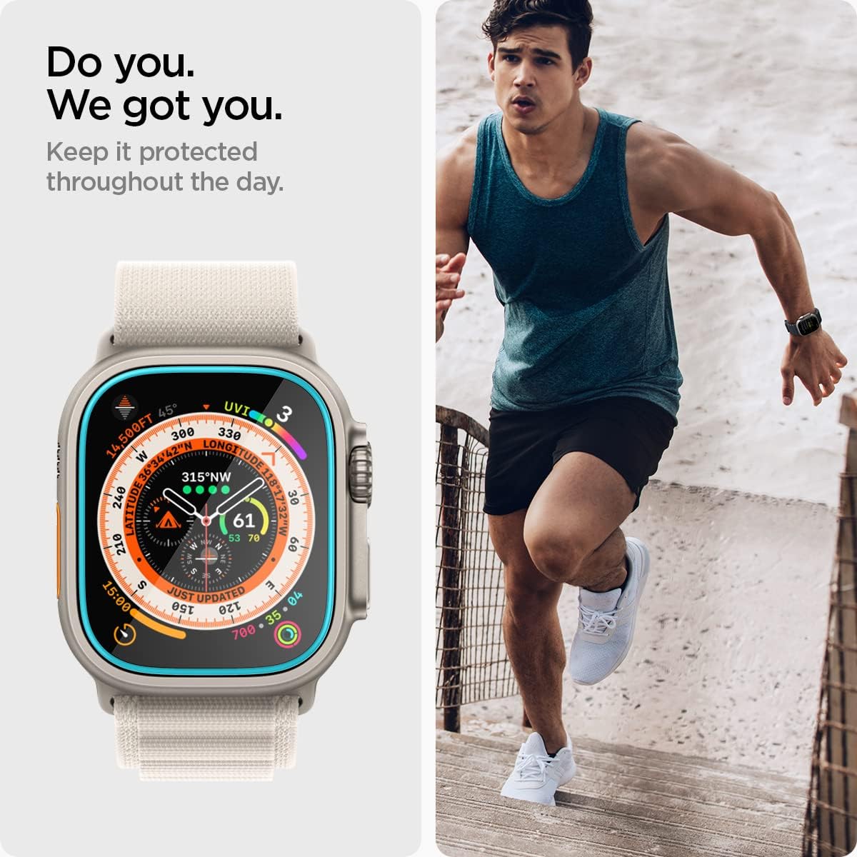 Spigen Tempered Glass Screen Protector [Glas.tR EZ Fit] designed for Apple Watch Ultra 3 / Ultra 2 / Ultra (49mm) - 2 Pack