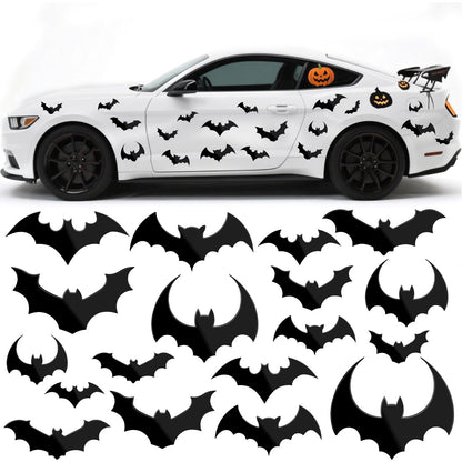 JULMELON 22pcs Halloween Car Magnets, Black Bat Decorations for Halloween Party Supplies Fridge Car Garage Door Cruise Decor