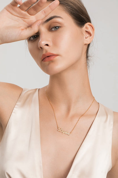 UMAGICBOX Custom Name Necklace for Women & Girls - Personalized Gold/Sterling Silver Nameplate Pendant Jewelry | Gift for Birthday, Mother's Day, Valentine's Day, Anniversary, Graduation, Bridesmaid