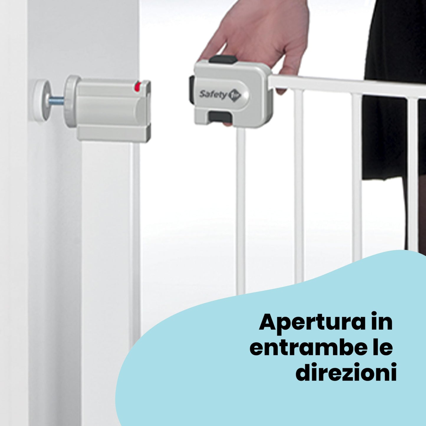 Safety 1st SecureTech Metal Gate, Pressure Fit Safety Gate, Baby Gate for Stairs and Doors, for Widths 73 to 80 cm, extendable up to 136 cm with extensions sold separately, Metal White