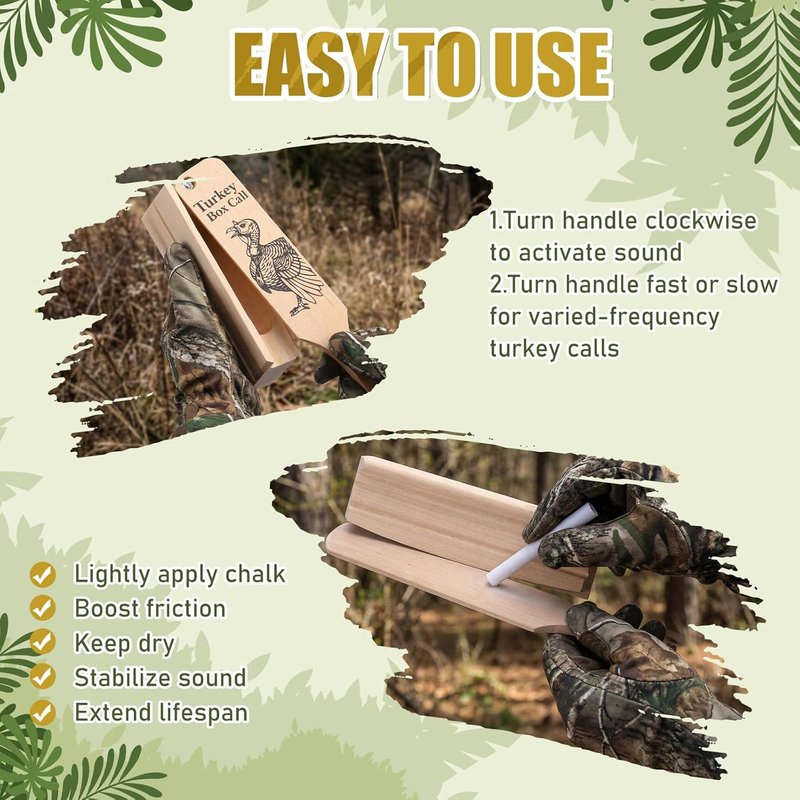 Turkey Box Calls - Realistic Wood Construction for Hunting | Simulates Wide Range of Sounds