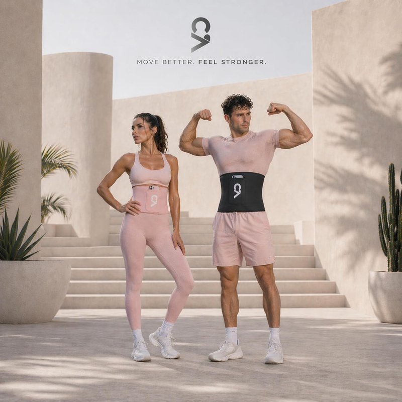 Waist Trimmer Belt for Men & Women - Silver Ion Sweat Trainer with Anti-Slip Design & Pocket | Precision Fit