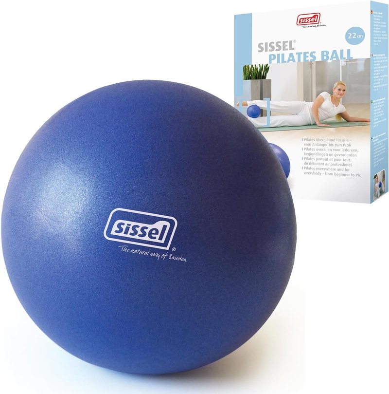 SISSEL Pilates Soft Ball - 8.5 in Gray | Phthalate-Free PVC for Deep Relaxation & Muscle Strengthening | 340 lbs Capacity