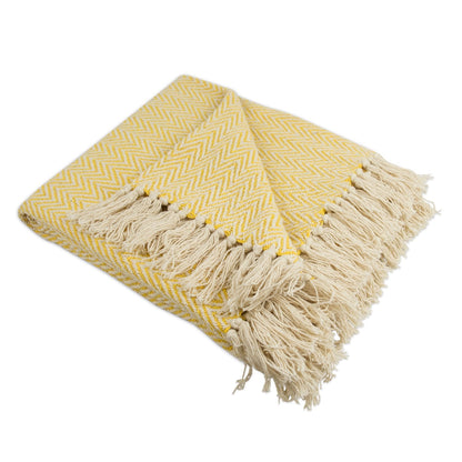 DII Chevron Throw Collection Handloomed Cotton, 50x60, Marigold