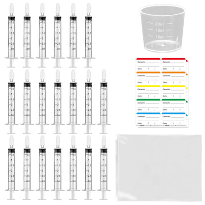 42 Pcs Colostrum Collector Kit, 20 Sterile Sealed Breast Milk Collector(3 ML) - Syringe No-needle with Sealed Caps 20 Stickers 1 Colostrum Collection Measuring Cup(20ml) 1 Slide Lock Storage Bag for Breastfeeding