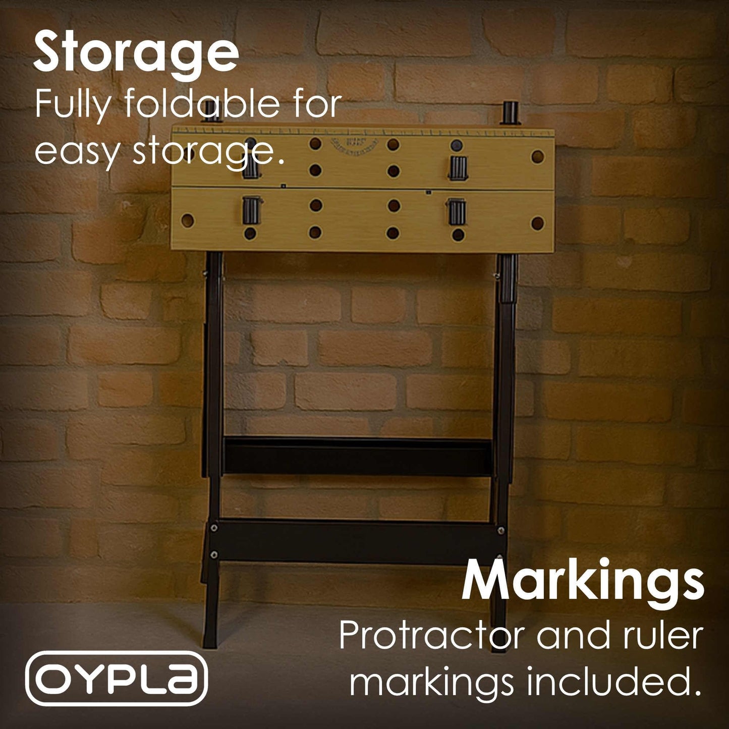 Oypla Folding Foldable Trestle Work Bench Workbench Portable 100kg