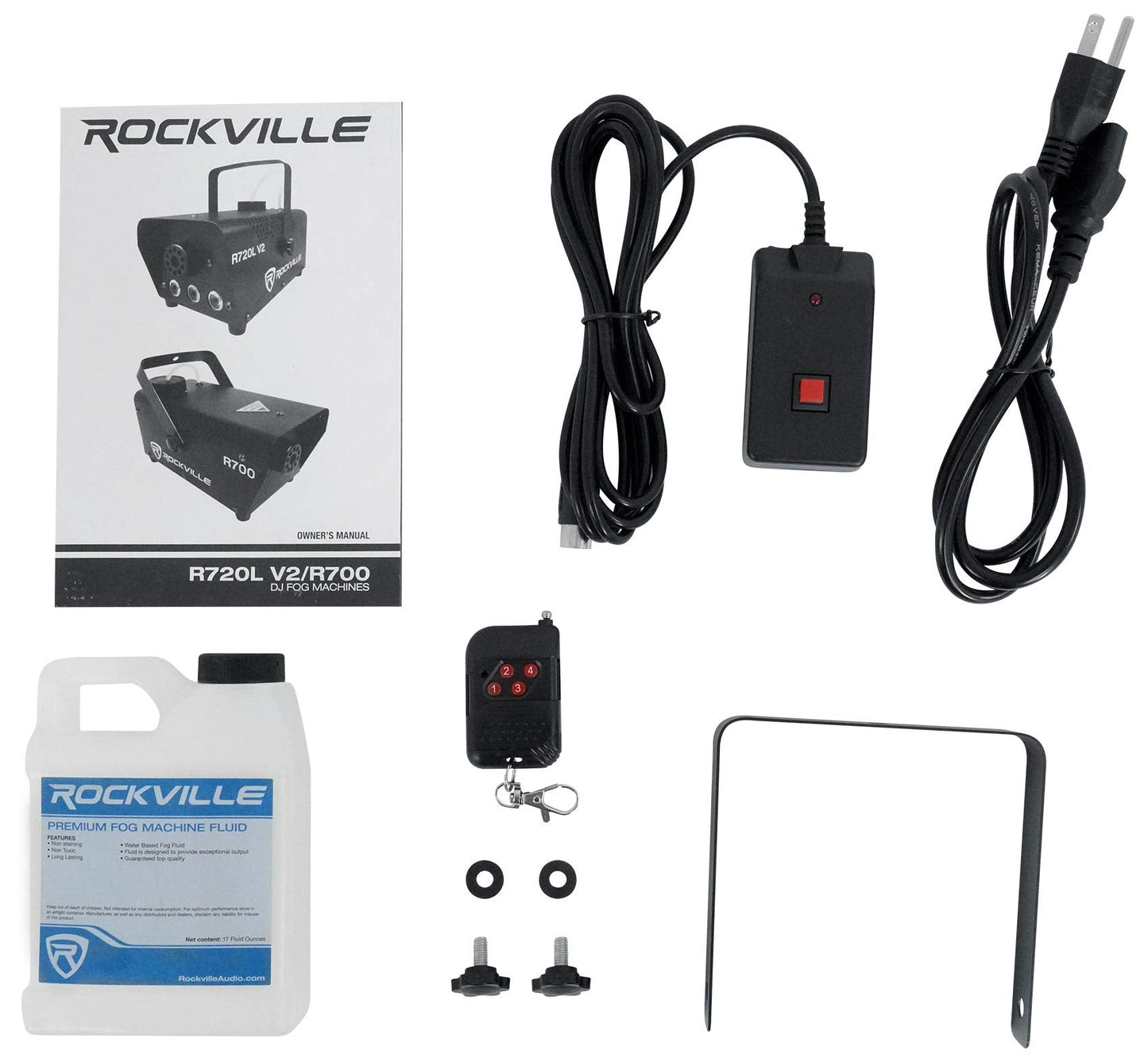 Rockville Fog/Smoke Machine w/Remote+Fluid+Multi Color LED Built in (R720L)
