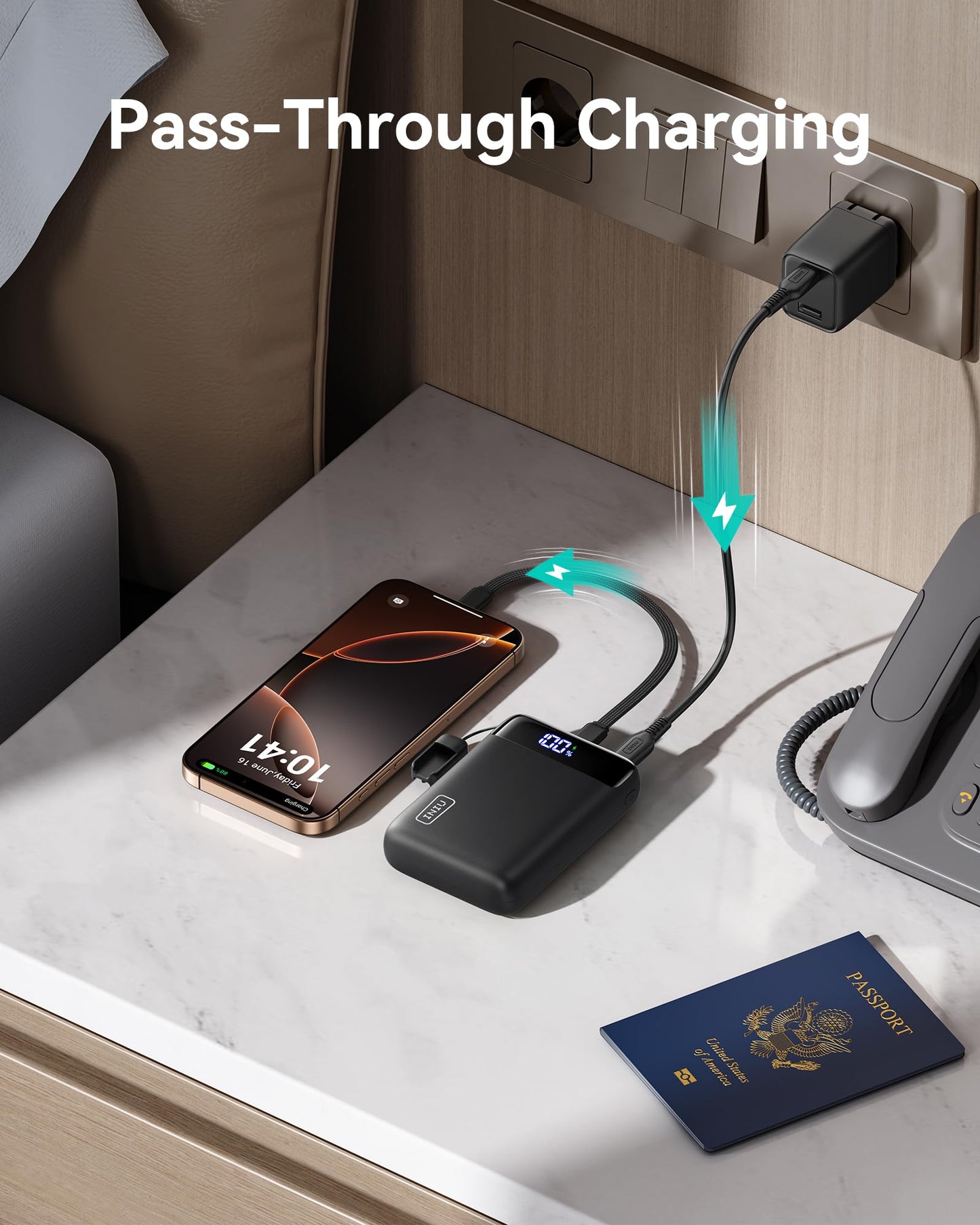 INIU 20000mAh Power Bank, Smallest Fast Charging Portable Charger, USB C In&Out Mini Powerbank, External Phone Battery Pack for iPhone 17 16 15 Pro Samsung S25 S24 Airpods iPad etc Travel & Camping