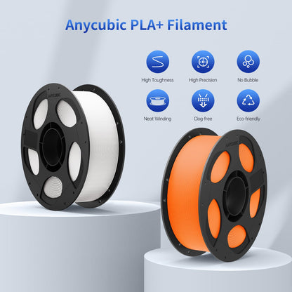 ANYCUBIC PLA+ 3D Printer Filament 1.75mm, High Toughness 3D Printing Filament, Dimensional Accuracy +/- 0.02mm, Print with Most FDM 3D Printers, Intelligent Identification，1KG Spool, Black
