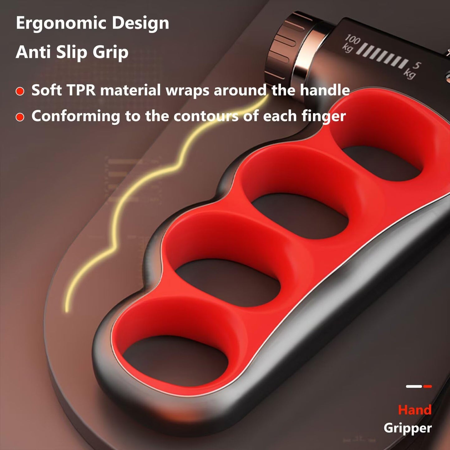 Grip Strength Trainer Forearm Strengthener, 11-222 lbs Adjustable Resistance, Automatic Counting, Ergonomic Design, Ideal Device for Grip Strengthening, Arthritis Relief, Hand Physical Therapy & Rehab