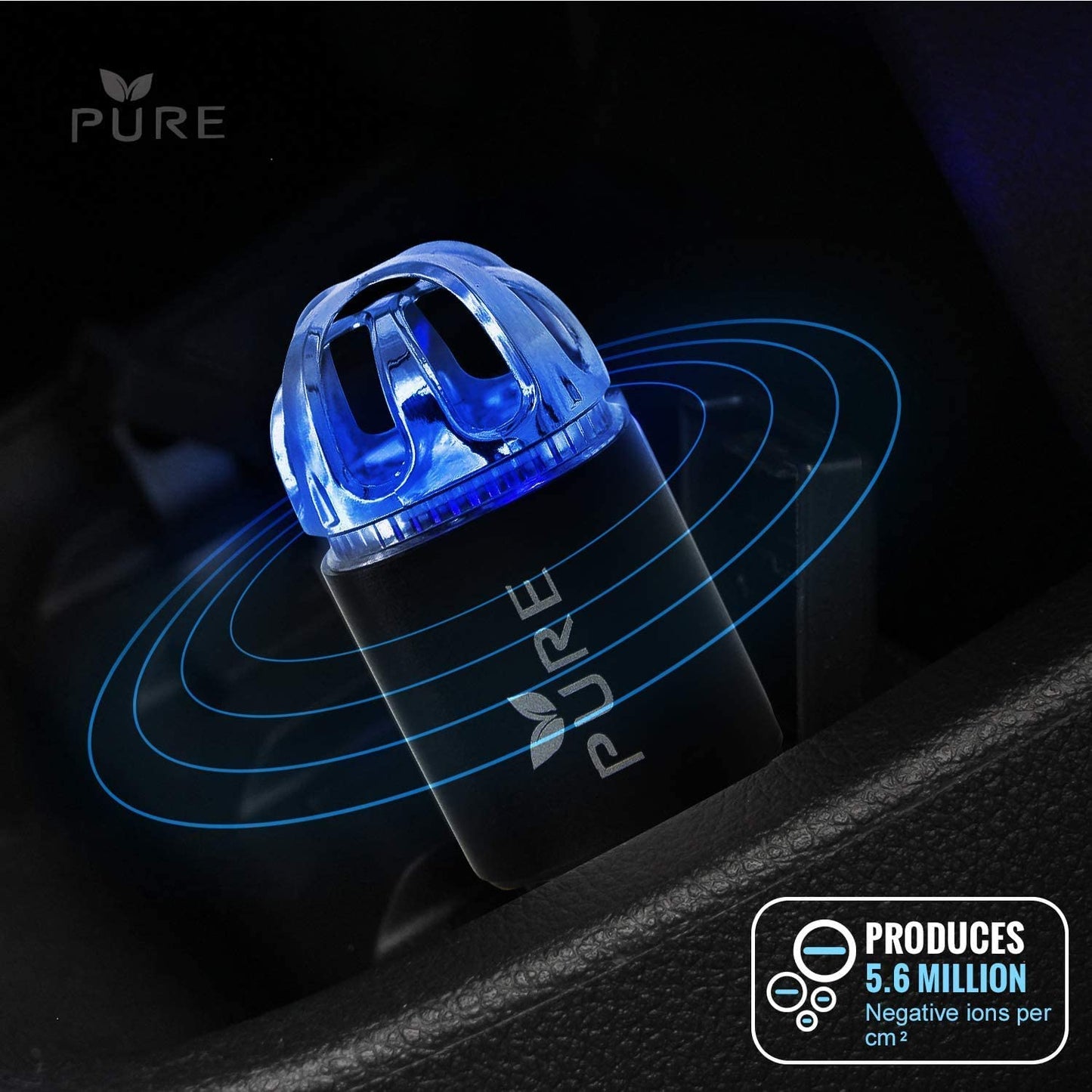 Car Air Purifier Premium Air Ionizer & Car Charger Accessory w Dual USB Ports Quick Charge 3.0 Eliminate Allergens Bad Odor Pet Smell Smoke Pollen Mold Bacteria Viruses PM2.5 & VOCs Deodorizer