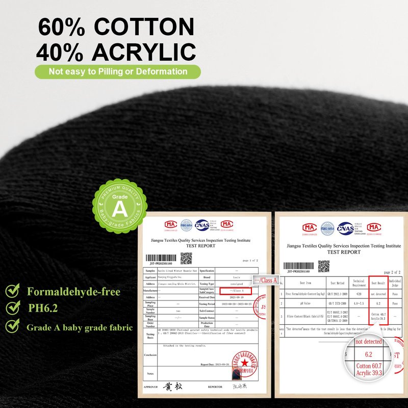 3 Pack Satin Lined Beanie Hats for Women Men Winter Silk Lined Soft Warm Knit Cuffed Beanies Cotton Crochet Slouchy Skull Cap