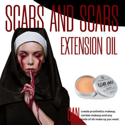 VIOLA HOUSE SFX Makeup Kit, Halloween Special Effects Makeup, 6 Colors Bruise Wound Face Body Paint + Scar Wax + Scar Oil + Liquid Latex + Fake Blood + Spatula + Stipple Sponge + Brush.