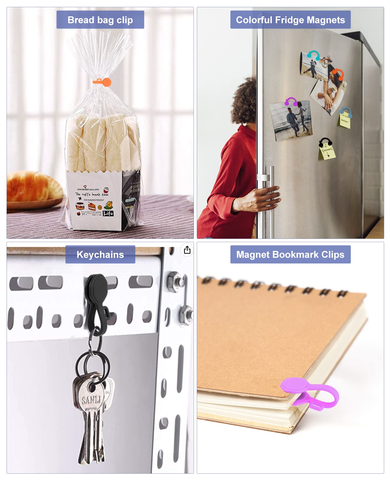 8PCS Silicone Magnetic Cable Ties & Clips, Cord Organizer [1S] Management Reusable Magnet Cable Organizer, Phone Cord Holder for Organizing, Bookmark Whiteboard Fridge Magnets etc