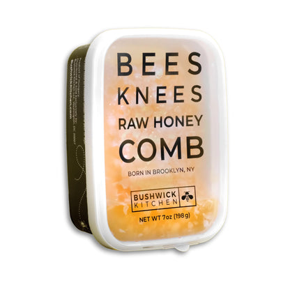 Bees Knees Raw Honeycomb, 100% Edible, All-Natural Gourmet Honeycomb in Double Sealed Packaging, Acacia Honey Comb with Sweet, Light Flavor, Foodie Gifts, Tea Gifts, Unique Gift Ideas (7 oz)