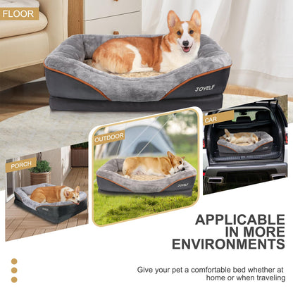JOYELF XLarge Memory Foam Dog Bed, Orthopedic Dog Bed & Sofa with Removable Washable Cover and Squeaker Toy as Gift