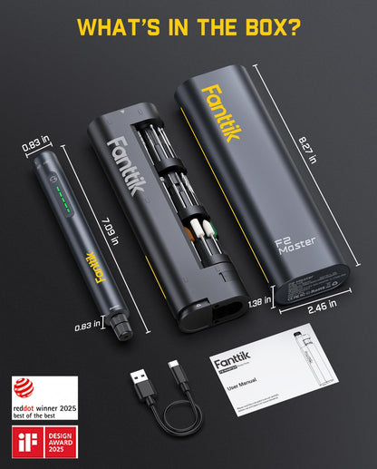 Fanttik F2 Master Mini Cordless Rotary Tool Kit 4V, NeoPulse Motor, 5 Variable Speed, 25000 RPM, Revostor Hub, 35 Accessories, Power Tool for Sanding, Polishing, Drilling, Carving, DIY Crafts