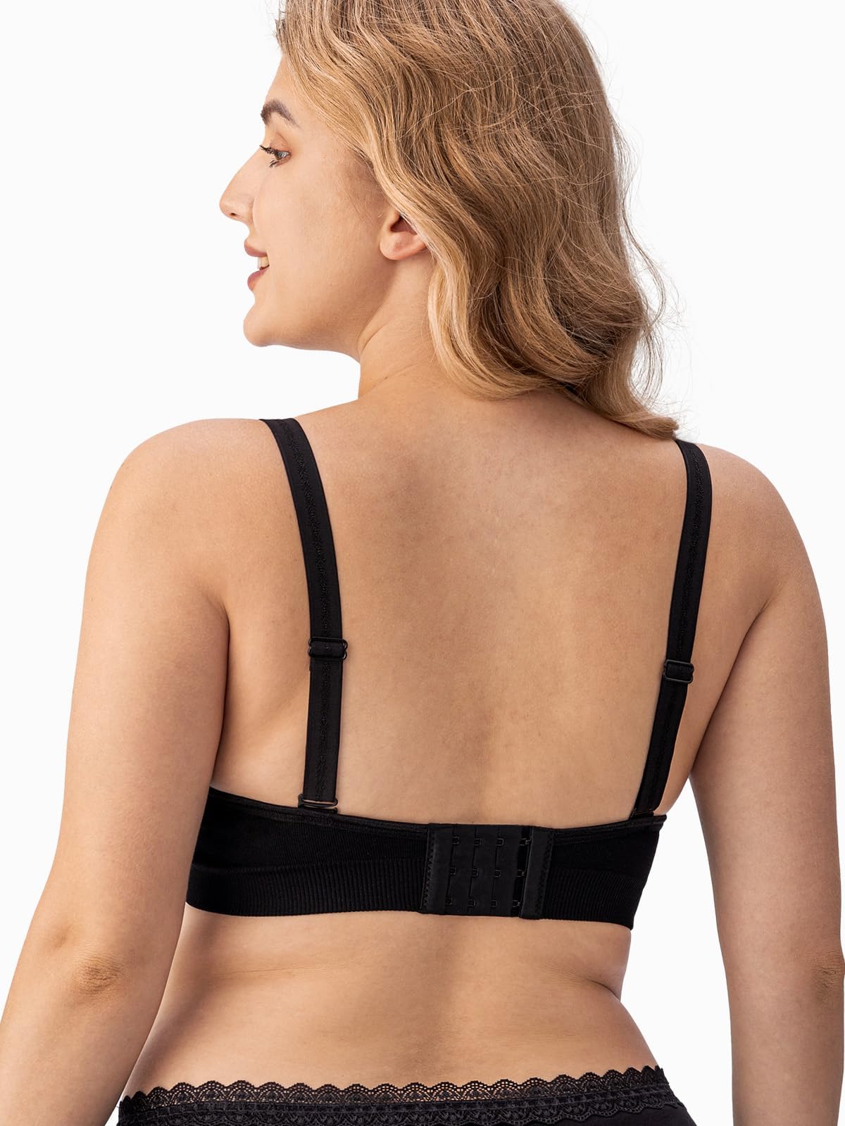 HBselect 3 Pack Women’s Nursing Bra Wireless Seamless Maternity Bra Breastfeeding Bras Bralette with Removable Bra Pads Extenders