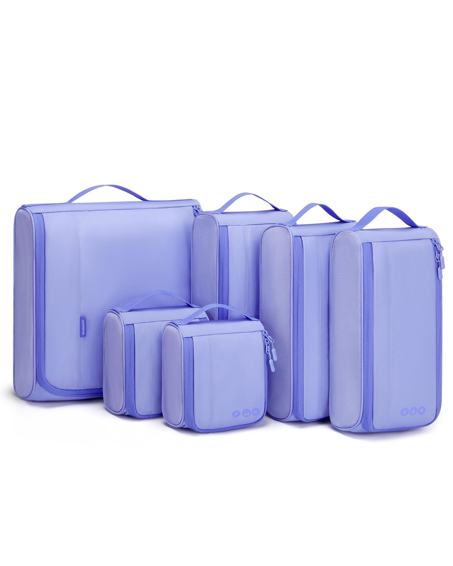 BAGSMART Keep Shape Packing Cubes for Travel, 6 Set Travel Cubes for Packing, Lightweight Suitcase Organizer Bags Set for Travel Essentials Very Peri