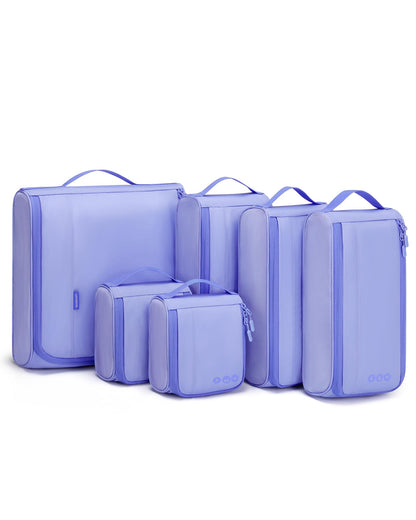 BAGSMART Keep Shape Packing Cubes for Travel, 6 Set Travel Cubes for Packing, Lightweight Suitcase Organizer Bags Set for Travel Essentials Very Peri