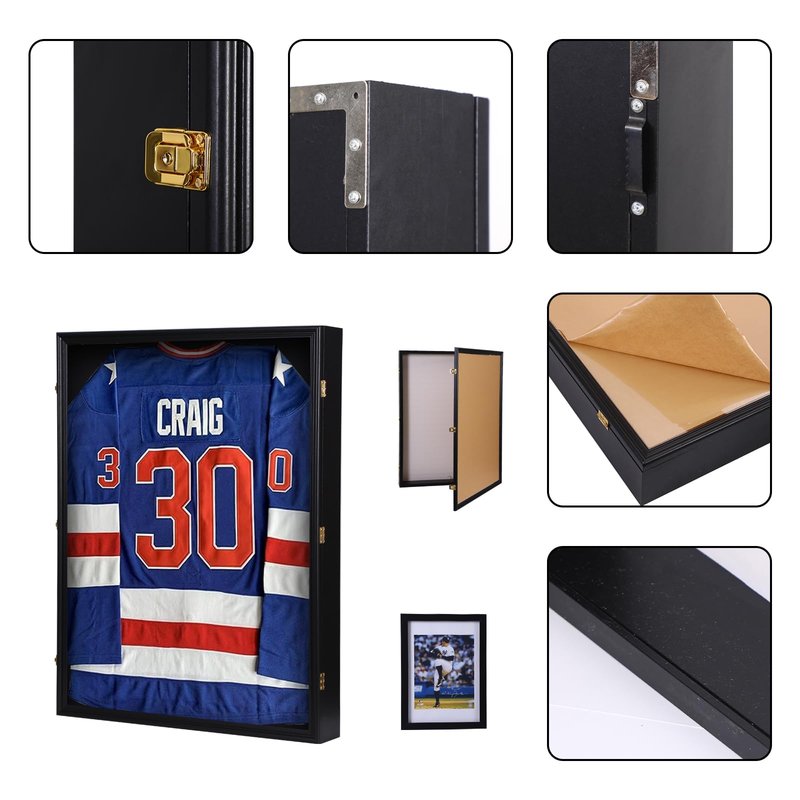 Nice C XL Jersey Frame Display Case, Hockey Jersey Frame Display Case, 28x37 inch Extra Large Deep Jersey Shadow Box, Jacket Football Jersey T Shirt Display, Baseball Case, UV Protection, Acrylic