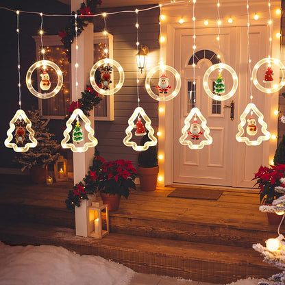9.8 Ft 120 LED 3D Hanging Lights - Flashing Christmas Decorations for Indoor/Outdoor Use
