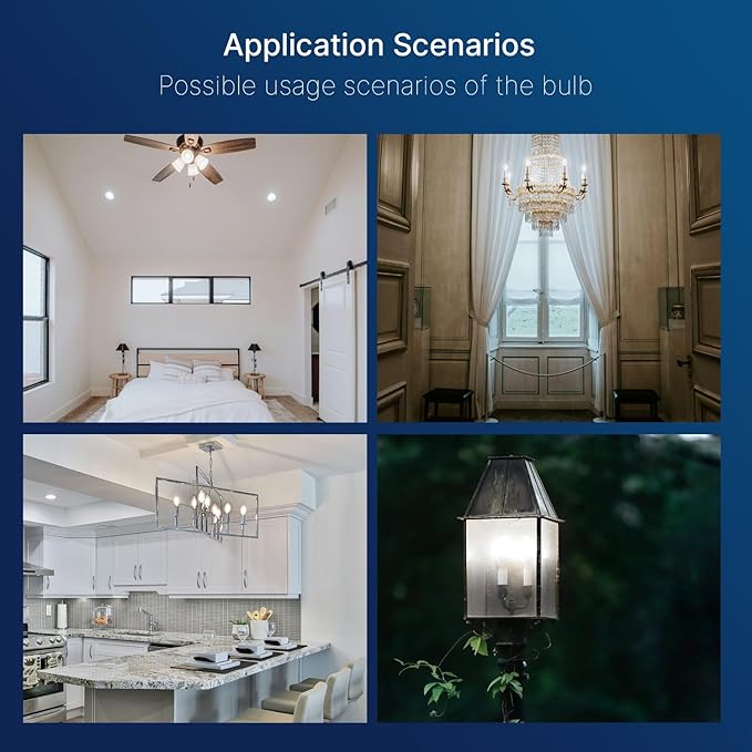 FLSNT 60W Equivalent LED Candelabra Bulbs, Dimmable LED Chandelier Bulbs, E12 Base, 500LM, CRI 82, 6 Pack, 5000K Daylight UL,CA65 Listed.