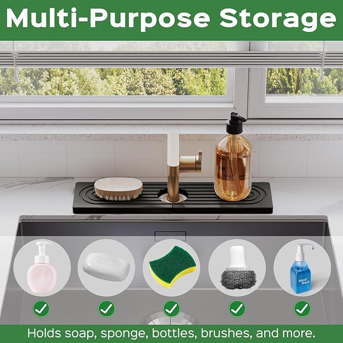 16 Inch Stone Faucet Mat for Kitchen Sink Splash Guard