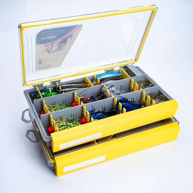 Deluxe Fishing Tackle Box - Waterproof 3600 & 3700 Organizer with 2 Type Dividers | Multi-Purpose Storage Solution