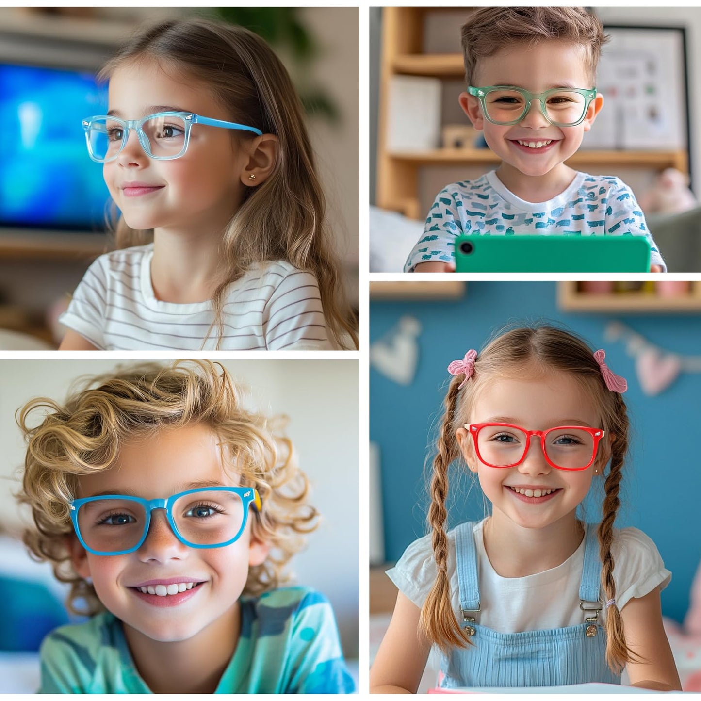 CHEERS DEVICES Blue Light Glasses for Kids Boys Girls Teens - 5 Pack Computer Glasses with Unbreakable Frame and Anti-Glare - blue light glasses for teen girls, lentes de sol para niños (Age 8-16)