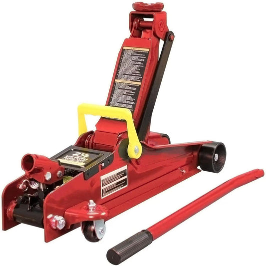 BIG RED T825051-1 Torin Hydraulic Low Profile Trolley Floor Jack with Single Piston Quick Lift Pump, 2.5 Ton (5,000 lb) Capacity - Red