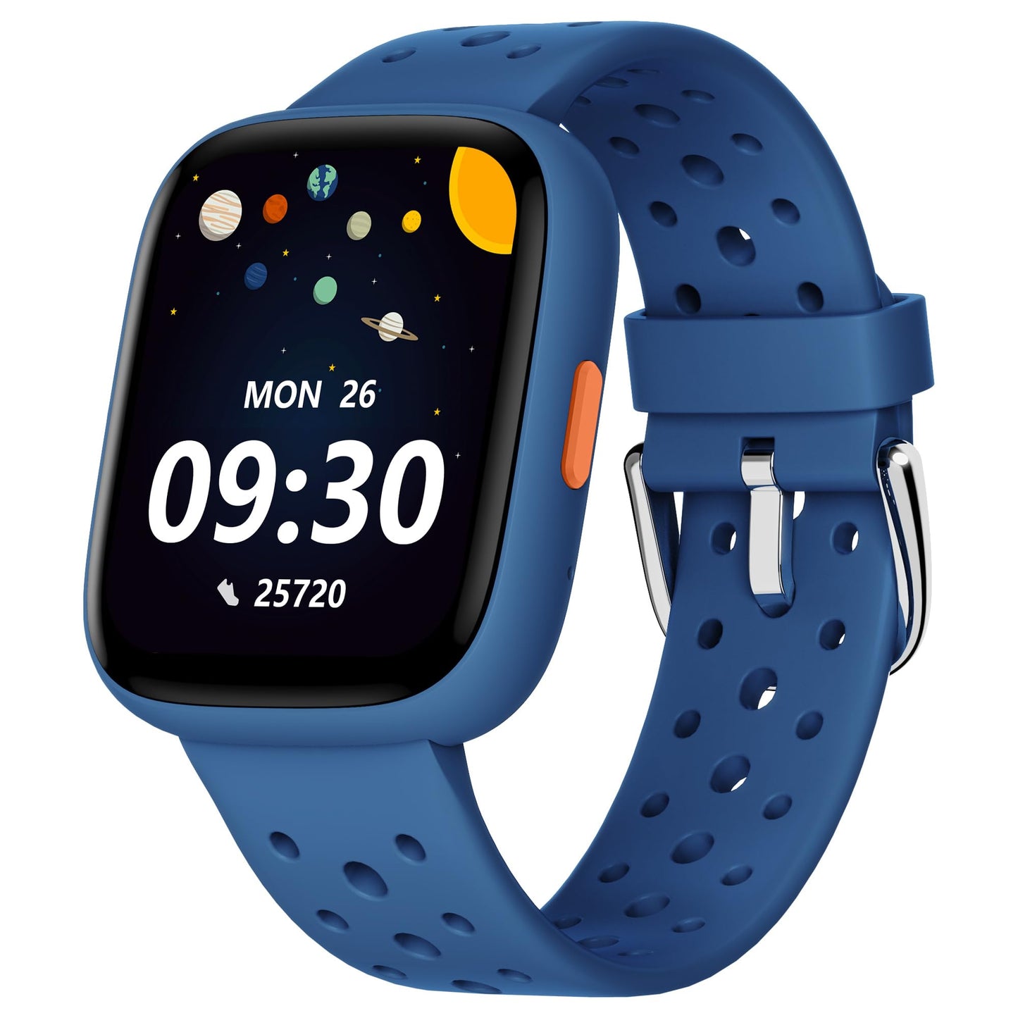 BIGGERFIVE Kids Smart Watch, 1.8" Fitness Watch Pedometer, Heart Rate, Sleep Tracker, IP68 Waterproof, Calorie Step Counter, Puzzle Games with/without APP for Girls Boys Teens 5-16, Blue