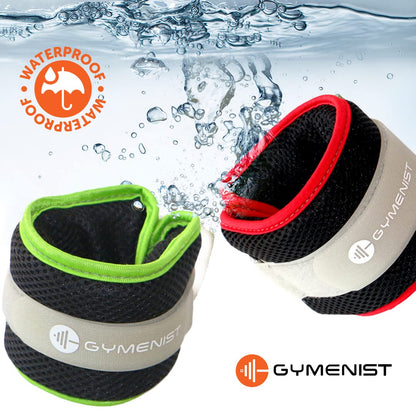 Gymenist Water Proof Ankle And Wrist Weights With Adjustable Strap Great For Swimming And All Water Sports Activities (1 - LB)