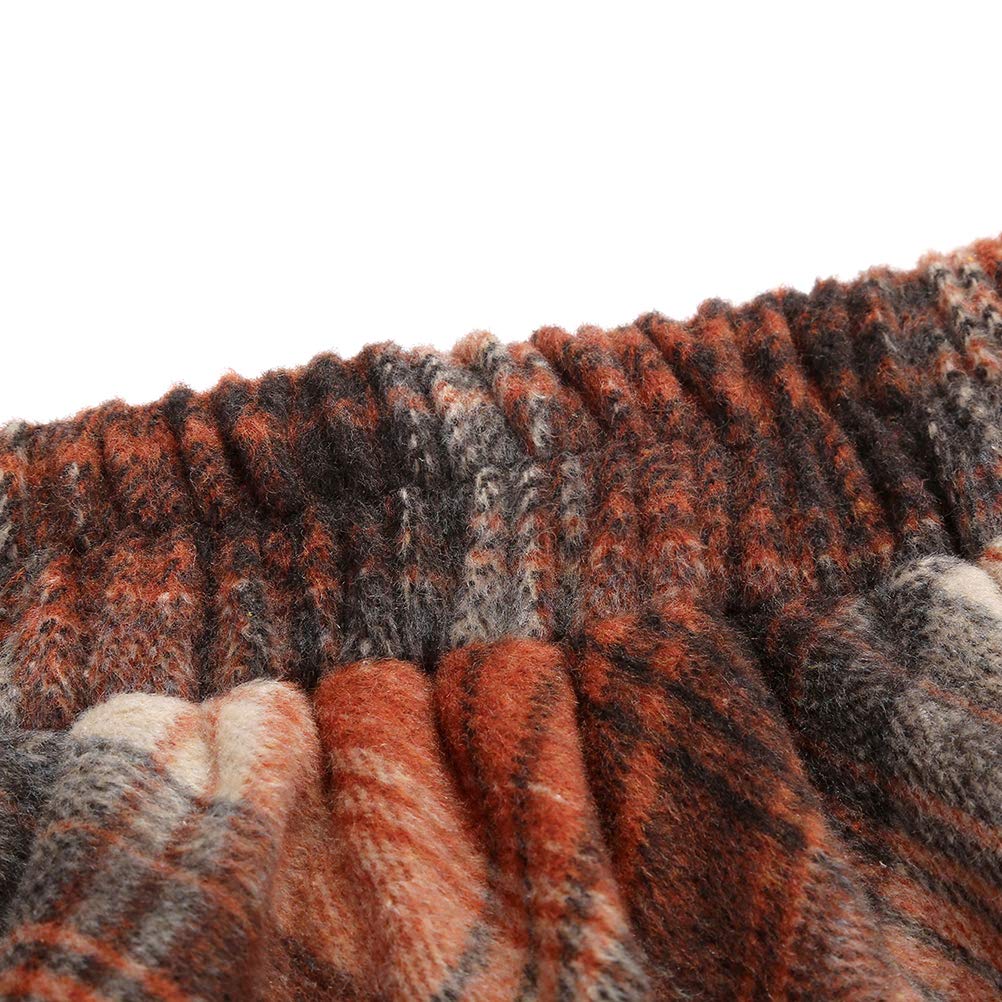 Orange Skirt for Women Fall Winter Outfits Halloween Clothes for Women Pumpkin Dress Maxi Long Plaid Skirts 2025 (Medium, Long Orange)