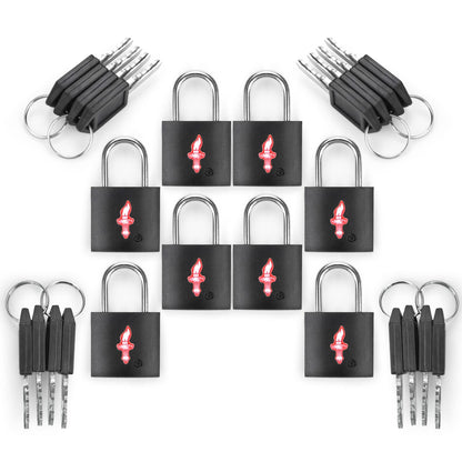 DUALCROWN TSA Approved Locks for Luggage Set of 8 TSA Accepted Key Travel Suitcase Locks Padlock Apply to Locker Lock, Suitcase, Carry On, Backpack, Laptop Bag (Black 8 Pack)