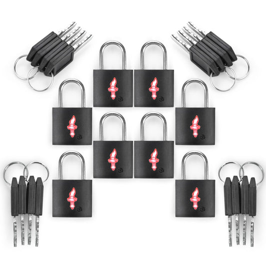 DUALCROWN TSA Approved Locks for Luggage Set of 8 TSA Accepted Key Travel Suitcase Locks Padlock Apply to Locker Lock, Suitcase, Carry On, Backpack, Laptop Bag (Black 8 Pack)