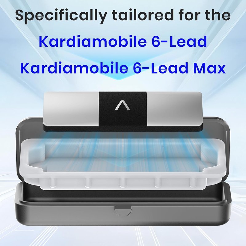 WhiteIsle KardiaMobile 6L Case Compatible with 6L Max, Easy to Carry Case for EKG Kardia Mobile Heart Monitor with Silicone Pad