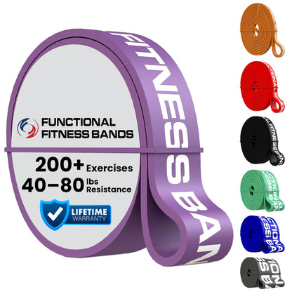 Functional Fitness Pull Up Bands Resistance Bands | Exercise Bands for Working Out | Long Stretch Bands for Exercise, Training Bands, Resistance Bands for Stretching Orange 1/4" 5-15 lbs