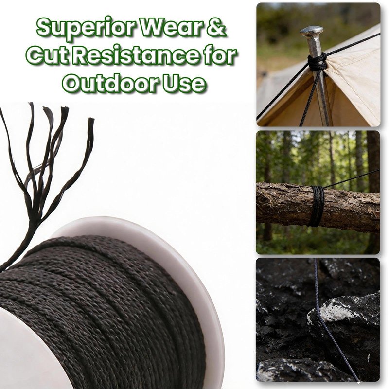 9KM DWLIFE Kevlar Cord– High Tensile Strength Kevlar Thread, 50–1500lb Flame-Resistant String for Fishing, Kite Line, Wind Chimes, Camping & Outdoor Survival Rope