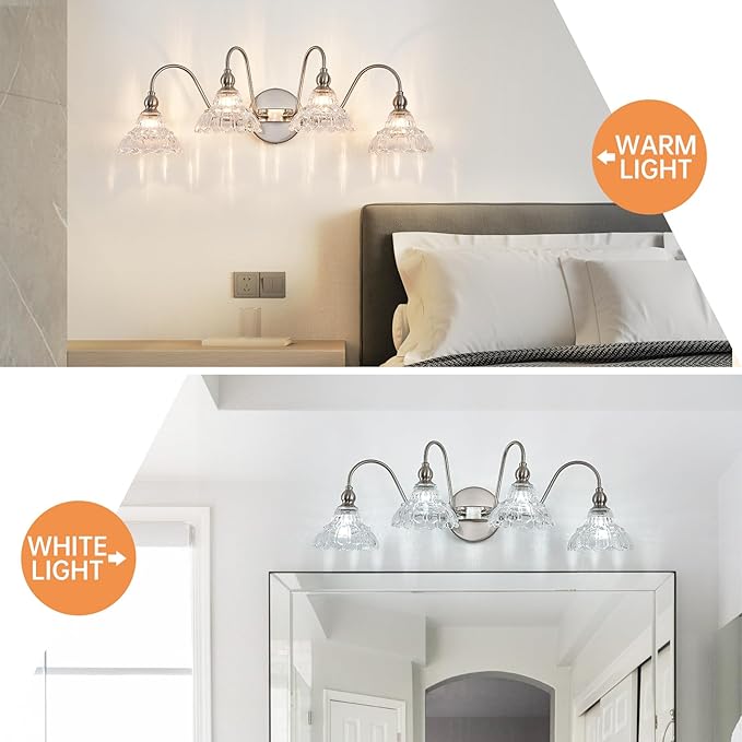 Brushed Nickel Bathroom Vanity Lights Vintage Vanity Lighting Fixtures Pciture Light for Bathroom Bedroom Hallway Living Room