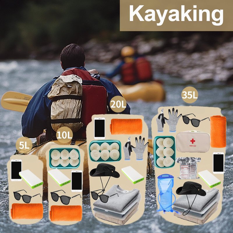 Treklean Lightweight Dry Bags Waterproof for Kayaking,5L/10L/20L/35L Roll Top Dry Sack Waterproof Bags for Travel Boating Camping Beach(Blue, 20L)