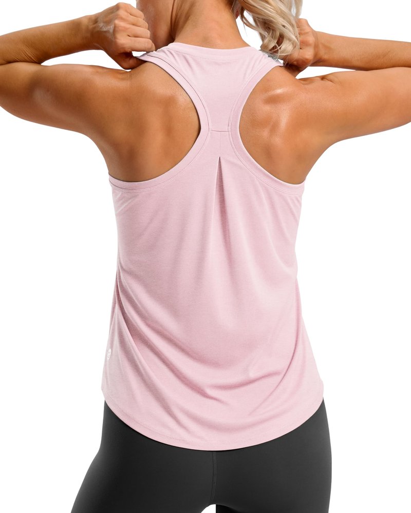 G Gradual Women's Workout Tank Tops Racerback Athletic Yoga Tops Loose Fit Sleeveless Running Gym Sports Shirts for Women(Pink,XXL)