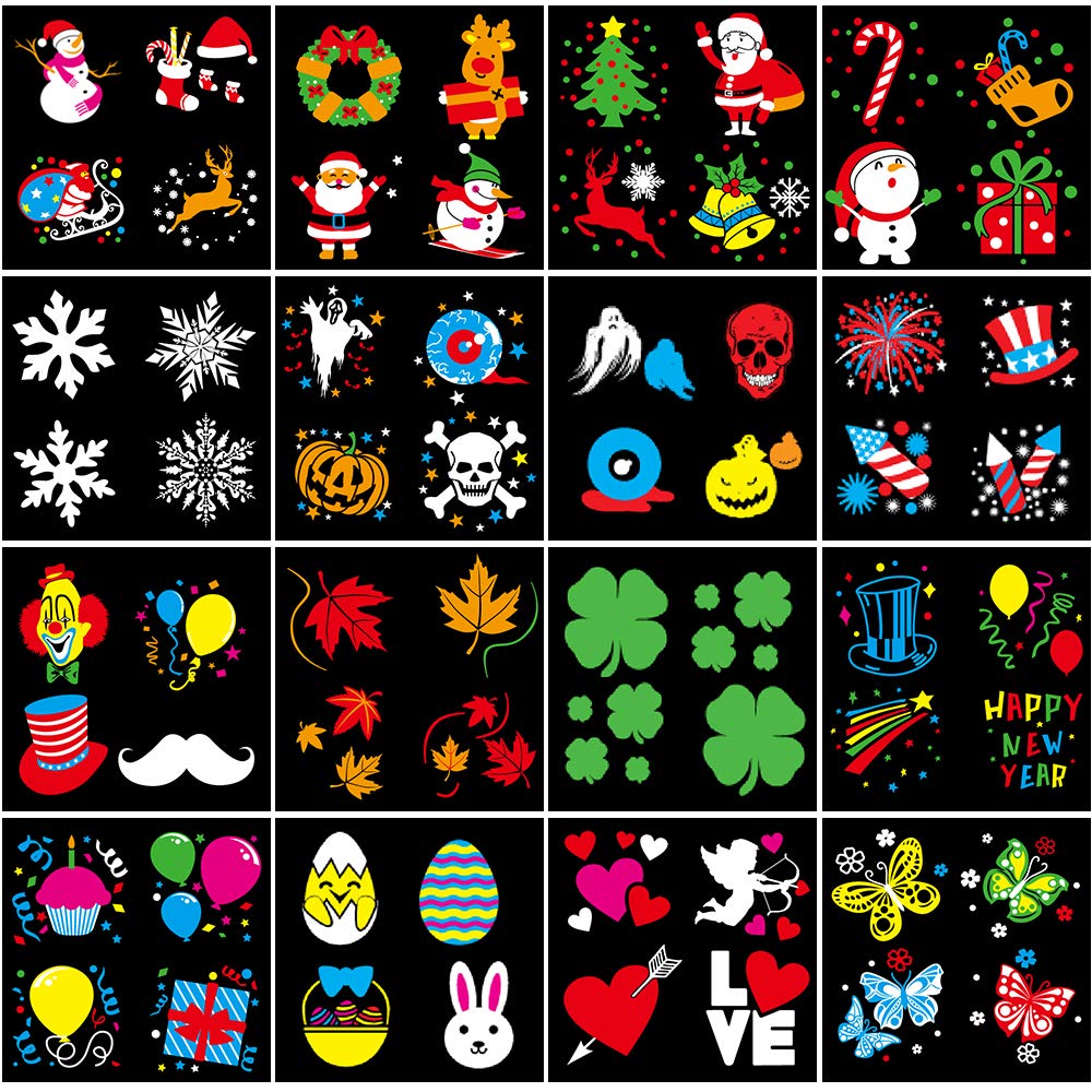 Elec3 Holiday Christmas Halloween Led Projection Light 12W, 16 Slides Projector Light Waterproof with RF Romote Used for Home Party Holidays Halloween Decoration