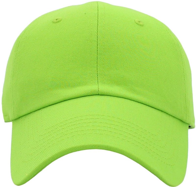 KB-LOW LIM Classic Cotton Dad Hat Adjustable Plain Cap. Polo Style Low Profile (Unstructured) (Classic) Lime Adjustable