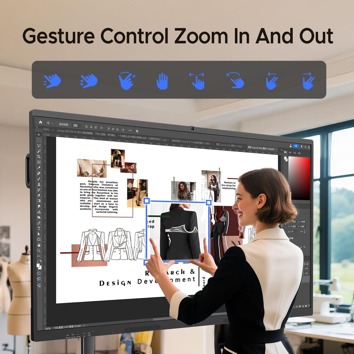 MWE 55'' Smart Board,Electronic Interactive White Board with 4K Touchscreen Display Built in UHD Camera Open App Ecosystem Digital Whiteboard for Business Office Classroom Home (55'')