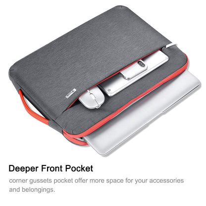 Voova 360°Protective Laptop Sleeve Case 15.6 inch, Waterproof Slim Computer Cover Bag with Handle Compatible with MacBook Pro 16, 15.6”-16” HP Acer Lenovo Asus Dell Laptop, Grey