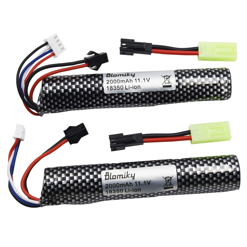 Blomiky 11.1V 2000mAH Li-ion 3S Rechargeable Battery Suitable for Air Soft Splatter Blaster / 183503 * 2