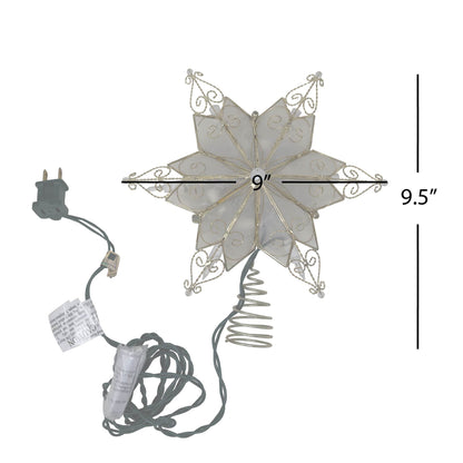 Kurt Adler UL3131 10-Light 6 Pt. Capiz Star Treetop