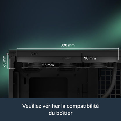 ARCTIC Liquid Freezer III Pro 360 - AIO CPU Cooler, 3 x 120 mm Water Cooling, 38 mm Radiator, PWM Pump, VRM Fan, AMD AM5/AM4, Intel LGA1851/1700 Contact Frame - Black